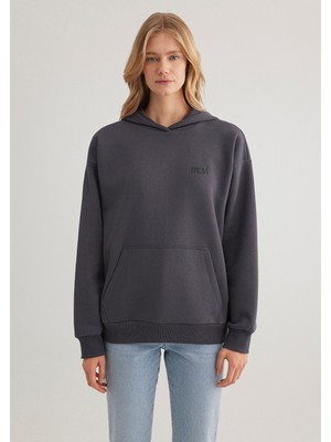 Mavi Logo Baskılı Kapüşonlu Antrasit SWEATSHIRT1S10243-80932