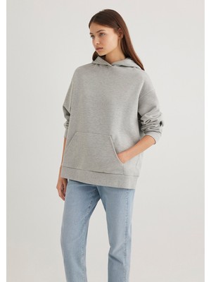 Mavi Kapüşonlu Gri SWEATSHIRT1S10186-83096