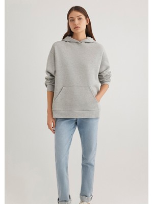 Mavi Kapüşonlu Gri SWEATSHIRT1S10186-83096