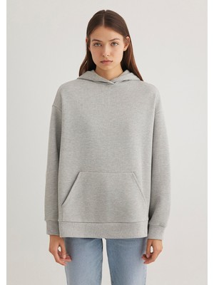 Mavi Kapüşonlu Gri SWEATSHIRT1S10186-83096