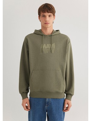 Mavi Logo Baskılı Kapüşonlu Haki SWEATSHIRT0611317-71546