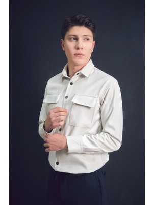 Basic Çift Cepli Çıtçıtlı Gömlek