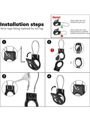 Apple Airtags Için Kablolu Hava Etiketi Kilit Kutusu Için Anahtarlık Tutucu (Yurt Dışından)
