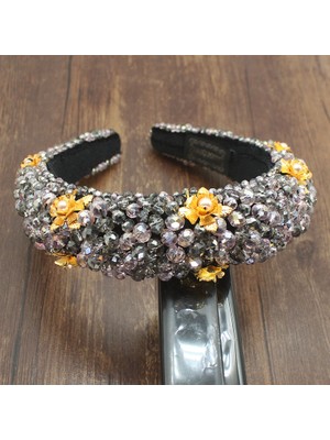 Mor Işıltılı Lüks El Yapımı Barok Tam Renkli Kristal Yastıklı Bantlar Rhinestones Hairbands Kadınlar Için Düğün Saç Aksesuarları (Yurt Dışından)