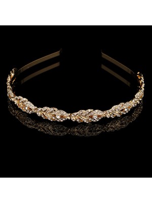 Altın Miallo Kadınlar Kristal Rhinestone Hairband Çiçek Yaprak Desen Tiara Zarif Düğün Takısı Saç Aksesuarları Gelin Tiaras (Yurt Dışından)