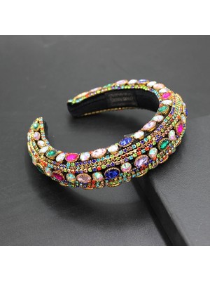 No.16 Boyutu Boho Muhteşem Yastıklı Barok Bantlar Lüks Kristal Hairbands Kadınlar Için Rhinestone Tiara Bling Saç AKSESUARLARI959 (Yurt Dışından)