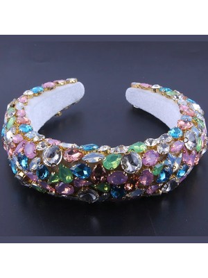 No.16 Boyutu Boho Muhteşem Yastıklı Barok Bantlar Lüks Kristal Hairbands Kadınlar Için Rhinestone Tiara Bling Saç AKSESUARLARI959 (Yurt Dışından)