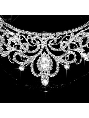 Beyaz Düğün Gelin Pageant Kral Taç Tiara Rhinestone Diamante Başlığı Takı R7RF (Yurt Dışından)