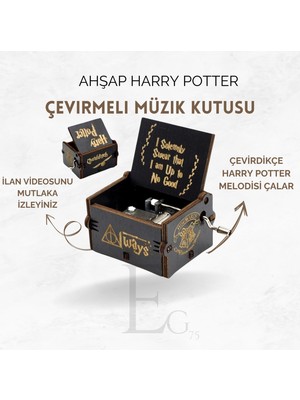 Elle Çevirmeli  Harry Potter Müzik Kutusu Ahşap Müzik Kutusu