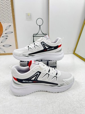 Nstil Günlük Erkek Sneaker Fileli Bağcıklı Tırtık Kalın Taban Bilek Destek Dikiş Hafif Spor Ayakkabı 4281