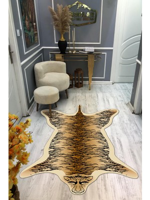 Doruklar Home Collection Kaymaz Taban Yıkanabilir Dijital Baskı Dekoratif Modern Desenli Elegance Serisi Lazer Kesim Dot Taban Halı ELG46