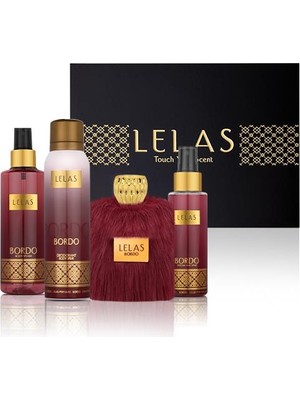 Lelas 1582 Bordo Üniseks Hediye Kutulu 4'lü Parfüm Seti