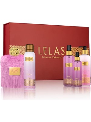 Lelas Pinky Parfüm Seti 5'li – Çiçeksi Meyveli Hediye Kutulu Kadın Bakım Seti – 1355