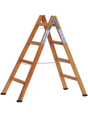 Buse 4 Basamaklı A Tipi Katlanır Gürgen Ahşap Merdiven 140CM