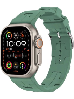 RedClick Apple Watch Ultra Ultra 2 49MM Krd-92  Metal Tokalı Silikon Kordon