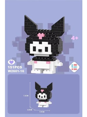 Schulzz Sanrio Kuromi Brics 151 Parça 7,2 cm Legolu Figür