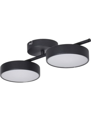 Tual Modern  Salon Yatak Odası Giyinme Odası Mutfak Beyaz Işık Ledli Siyah Renk 2 Li LED Avize