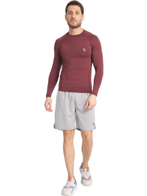 Domin Spor Erkek Uzun Kollu Bordo Fit Compression Spor Body Tshirt DMN1453873298