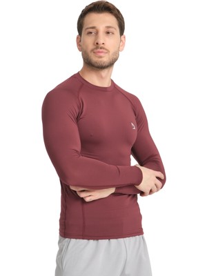 Domin Spor Erkek Uzun Kollu Bordo Fit Compression Spor Body Tshirt DMN1453873298