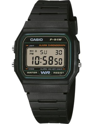 Casio F-91W-3DG Unisex Kol Saati Siyah Suya Dayanıklı Pilli Dijital Kasa Plastik