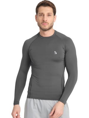 Domin Spor Erkek Uzun Kollu Antrasite Fit Compression Spor Body Tshirt DMN1453874353