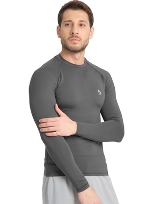 Domin Spor Erkek Uzun Kollu Antrasite Fit Compression Spor Body Tshirt DMN1453874353