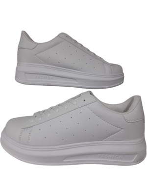 DARKSTEP Beyaz Bağcıklı Unisex Günlük Şık Spor Ayakkabı