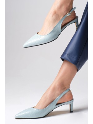 Mio Gusto Alisa Mavi Renk Kadın Topuklu Ayakkabı