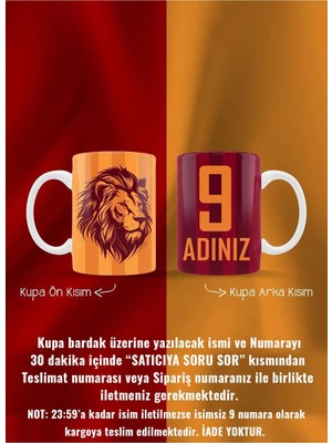 Pembecadde Porselen Kupa Kişiye Özel Taraftar Baskılı Hediye Kupa Kahve Bardak Mug