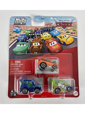 Disney Pixar Cars - Üçlü Mini Racers - Dj & Snot Rod & Wingo (1:110)