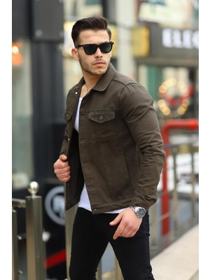 Serseri Jeans Koyu Haki Erkek Kot Ceket Rahat ve Şık Tasarım Casual Kullanım için