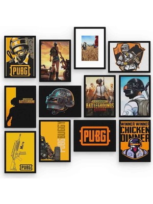 Pi Dekorasyon Pubg 12 Parça Mdf (Ahşap) Tablo Ofis Boyu