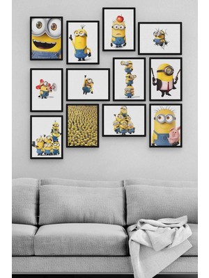 Pi Dekorasyon Minions 12 Parça Ahşap Mdf Tablo ZLLTB253