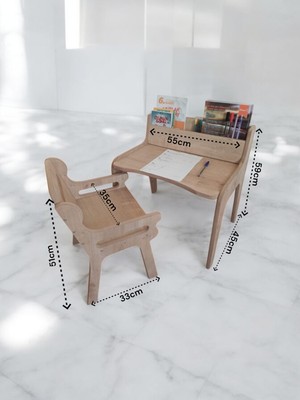 Mukotoys Montessori Çocuk Etkinlik Masa Sandalye Seti 2-10 Yaş Için
