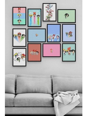 Pi Dekorasyon Powerpuff Girls 12 Parça Ahşap Mdf Tablo ZLLTB151