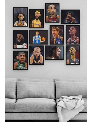 Pi Dekorasyon Basketçiler 12 Parça Ahşap Mdf Tablo ZLLTB247