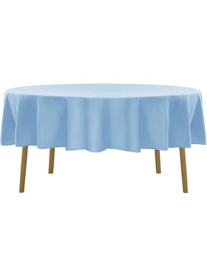 Zeren Home Sıvı Geçirmez Dertsiz Oval Masa Örtüsü Mavi + 6 Peçete