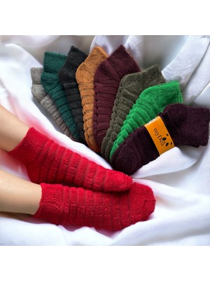 Kadın 4 Çift Ters Havlu Çorap Patik Kışlık Çorap