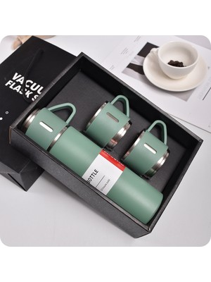 Layfhex Paslanmaz Çelik 12 Saat Sıcak Soğuk 500 ml Bardaklı Termos Yeşil