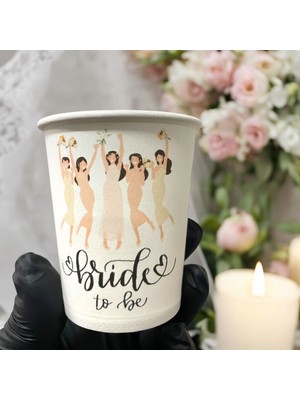 Bekarlığa Veda-Bride To Be Temalı Tek Kullanımlık 7 Oz 50 Adet Karton Bardak