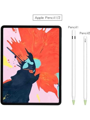 Apple Pencil 1-2 Nesil Usb-C Pro Ile Ulumlu Renkli Kalem Koruyuc Silikon Uçları 8 Adet