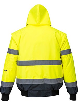 Portwest C465 - Hi-Vis 3-In1 Kontrast Bomber Mont Sarı/lacivert