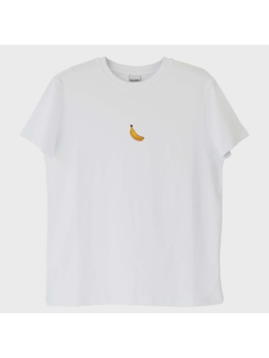 Muz Desenli Nakışlı Tişört | Enerjik ve Eğlenceli Tasarım