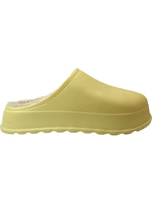 Onlo Ayakkabı Önü Kapalı Yünlü Kışlık Faylon Taban Unisex Ev Terlik