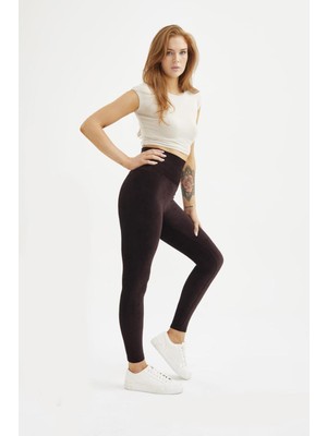 Oroverde Kadın Kadife French Fitilli Bordo Tayt