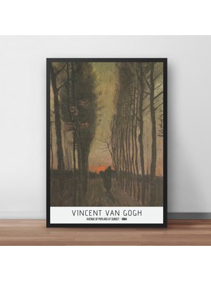 Orenda Art Vincent Van Gogh - Avenue Of Poplars At Sunset Çerçeveli Poster Tablo