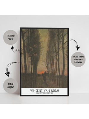 Orenda Art Vincent Van Gogh - Avenue Of Poplars At Sunset Çerçeveli Poster Tablo