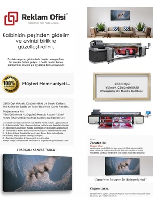 Reklam Ofisi Romantik Öpücük, Modern Premium Kanvas Tablo