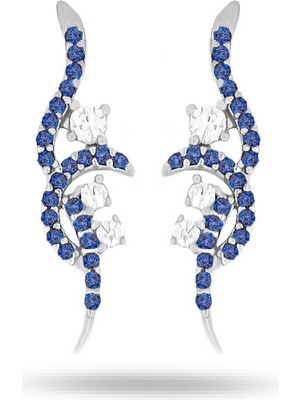 925 Ayar Gümüş Yılan Kadın Küpe - Altın Sarı