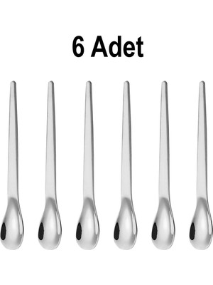 Chavin 201 Çelik 6 Adet Mat Gümüş 12,5 cm  Klasik Çay Kaşığı CIN941BY-6